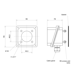 Vulcanic aluminium connection box for ceramic core element 961801 Draw