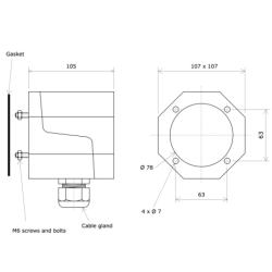 Vulcanic polyamid connection box for ceramic core element 208199 Draw