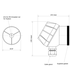 Vulcaloy Vulcanic polyamid connection box for flange immersion heaters Draw