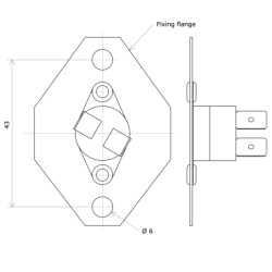 Limiting thermostat for rectangular air duct heaters 5369100 Vulcanic Draw