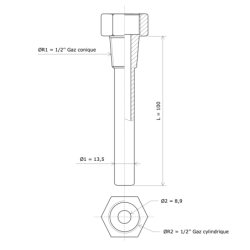 Doigts de gant Ø 13,5 pour sondes et thermostats 3139021 Vulcanic Plan