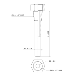 Pockets Ø 13,5 for sensors and thermostats 3139121 Vulcanic Draw