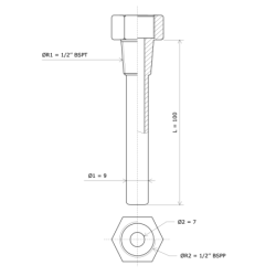 Pockets Ø 9 for sensors and thermostats 3139220 Vulcanic Draw