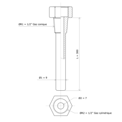 Doigts de gant Ø 9 pour sondes et thermostats 3139420 Vulcanic Plan