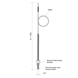 Thermocouple J avec raccord baïonnette 3106501 Vulcanic Plan