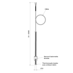 Thermocouple J avec raccord baïonnette 3106523 Vulcanic Plan