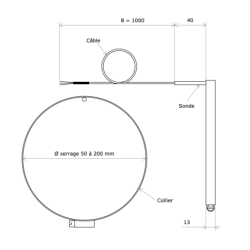 Sonde Pt00 sur collier de serrage 3171103 Vulcanic Plan