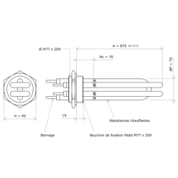 Thermoplongeur à visser M77 207715 Vulcanic Plan