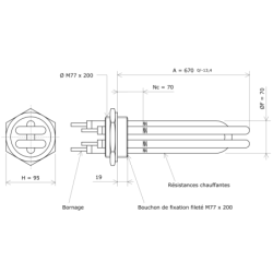 Thermoplongeur à visser M77 207714 Vulcanic Plan