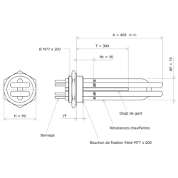 Thermoplongeur à visser M77 227712 Vulcanic Plan