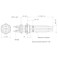 Thermoplongeur à visser M77 207811 Vulcanic Plan