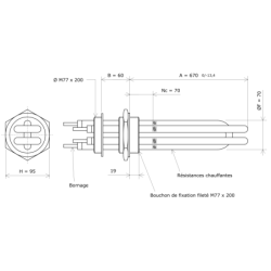 Thermoplongeur à visser M77 207814 Vulcanic Plan