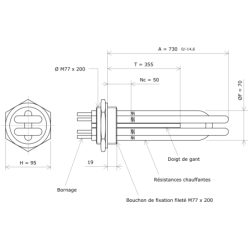 Thermoplongeur à visser M77 227775 Vulcanic Plan