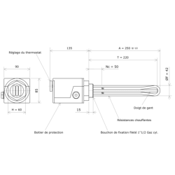 Thermoplongeur à visser 1''1/2 204801 Vulcanic Plan