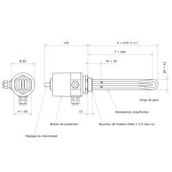 Thermoplongeur à visser 1''1/2 211608 Vulcanic Plan