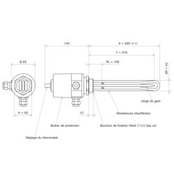 Thermoplongeur à visser 1''1/2 211620 Vulcanic Plan