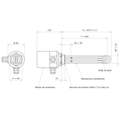 Thermoplongeur à visser 1''1/2 211708 Vulcanic Plan