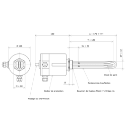 Thermoplongeur à visser 1''1/2 211808 Vulcanic Plan