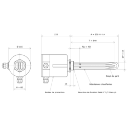 Thermoplongeur à visser 1''1/2 211908 Vulcanic Plan