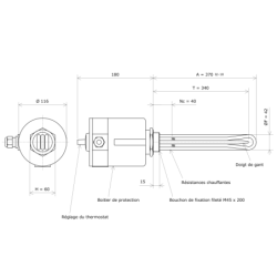 Thermoplongeur à visser M45 311801 Vulcanic Plan