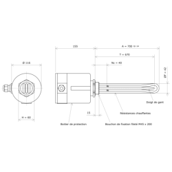 Thermoplongeur à visser M45 311903 Vulcanic Plan