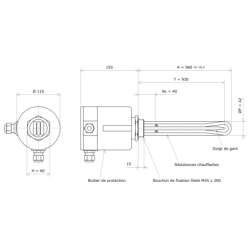 Thermoplongeur à visser M45 311909 Vulcanic Plan