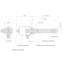 Thermoplongeur à visser M45 311615 Vulcanic Plan