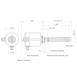 Thermoplongeur à visser M45 311812 Vulcanic Plan