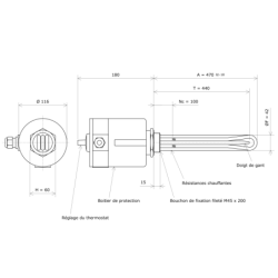 Thermoplongeur à visser M45 311835 Vulcanic Plan