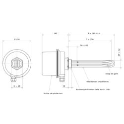 Thermoplongeur à visser M45 312028 Vulcanic Plan