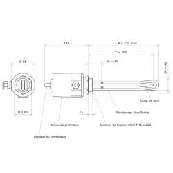 Thermoplongeur à visser M45 311623 Vulcanic Plan