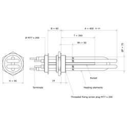 Screw plug immersion heater M77 217802 Vulcanic Draw