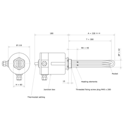 Screw plug immersion heater M45 311812 Vulcanic Draw