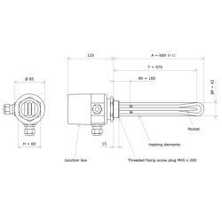 Screw plug immersion heater M45 311720 Vulcanic Draw