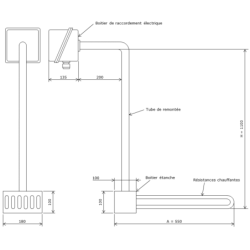 Thermoplongeur amovible grande hauteur 492045 Vulcanic Plan