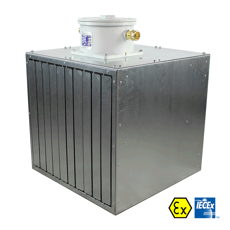 ATEX and IECEx certified industrial fan heater Vulcanic View1
