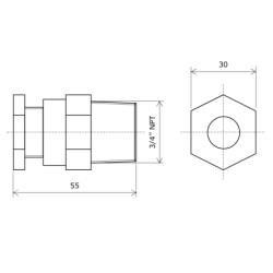 3/4'' NPT brass ATEX-certified cable gland 2617283 Vulcanic Draw