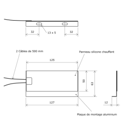 Chaufferette d'armoire silicone 63x127 Vulcanic Plan