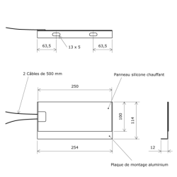 Chaufferette d'armoire silicone 114x254 Vulcanic Plan