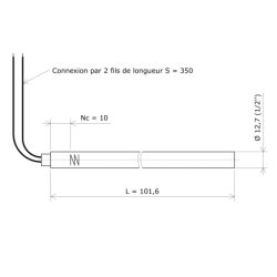 Single tube heater Ø 1/2''...