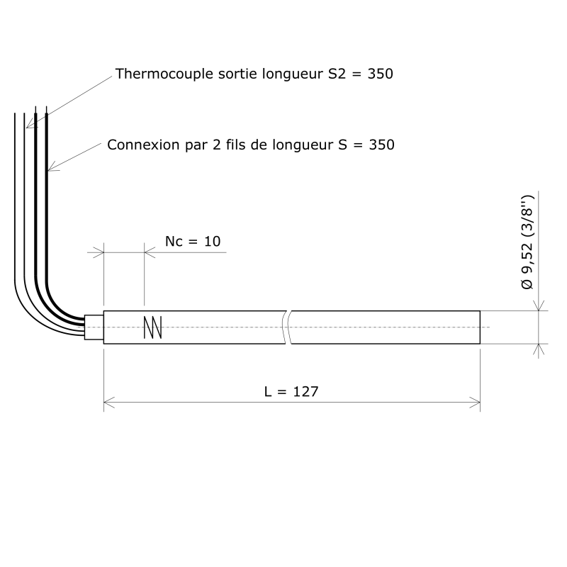 Résistance monotubulaire Vulstar haute charge Ø9,52x127 TC Vulcanic Plan Résistance monotubulaire Vulstar haute charge Ø9,52x127 TC Vulcanic Plan