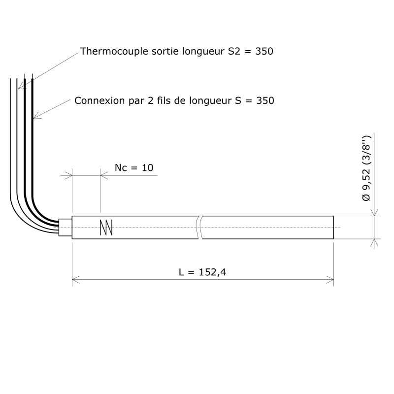 Résistance monotubulaire Vulstar haute charge Ø9,52x152 TC Vulcanic Plan Résistance monotubulaire Vulstar haute charge Ø9,52x152 TC Vulcanic Plan