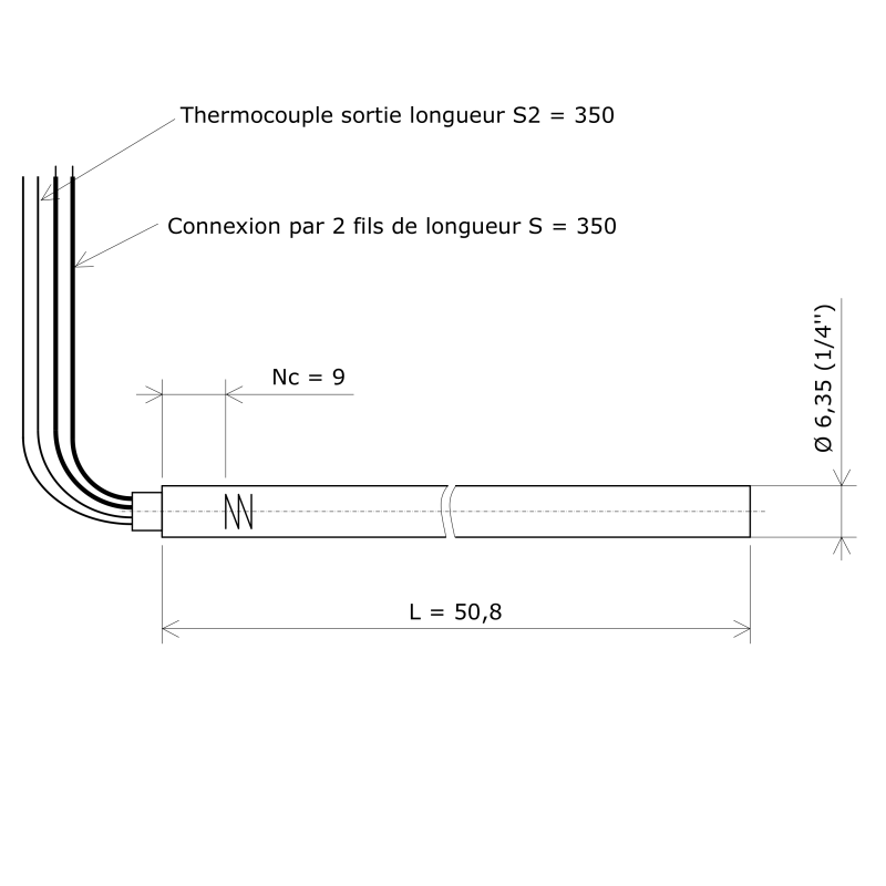 Résistance monotubulaire Vulstar haute charge Ø6,35x50 TC Vulcanic Plan Résistance monotubulaire Vulstar haute charge Ø6,35x50 TC Vulcanic Plan