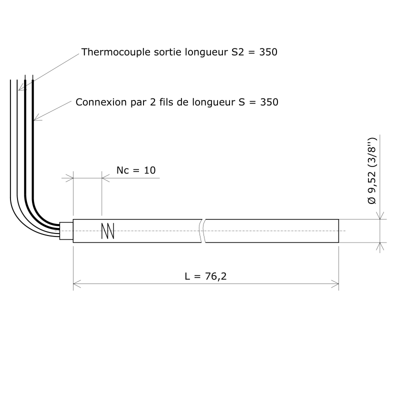 Résistance monotubulaire Vulstar haute charge Ø9,52x76 TC Vulcanic Plan Résistance monotubulaire Vulstar haute charge Ø9,52x76 TC Vulcanic Plan