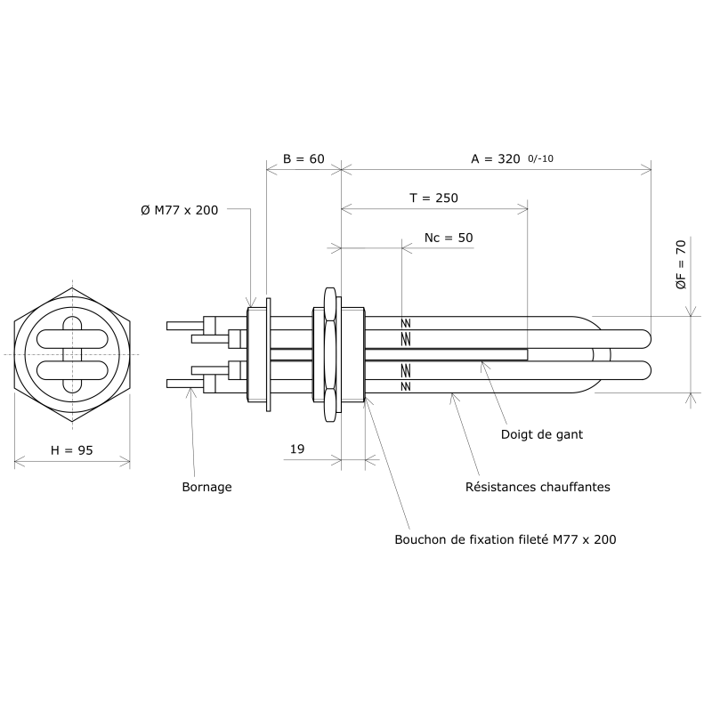 Thermoplongeur à visser M77 227872 Vulcanic Plan Thermoplongeur à visser M77 227872 Vulcanic Plan