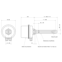 Thermoplongeur à visser 1''1/2 212009 Vulcanic Plan