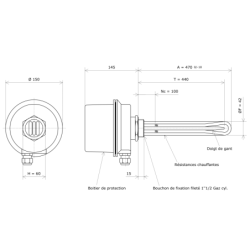 Thermoplongeur à visser 1''1/2 212016 Vulcanic Plan