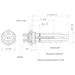 Thermoplongeur à visser M77 247711 Vulcanic Plan