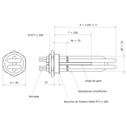 Thermoplongeur à visser M77 247719 Vulcanic Plan