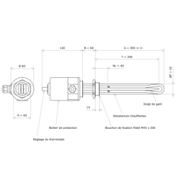 Thermoplongeur à visser M45 321650 Vulcanic Plan